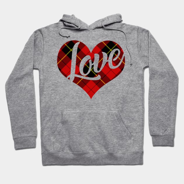 Love Valentine's Day Teacher Plaid Heart Hoodie by charlescheshire